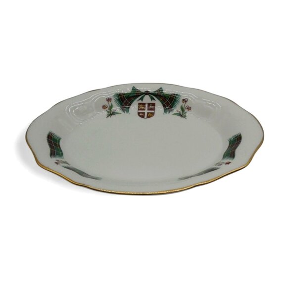 ROYAL ADDERLEY Newfoundland Oval Dish with Tartan Pattern and Gold Trim, Vintage - Picture 4 of 12